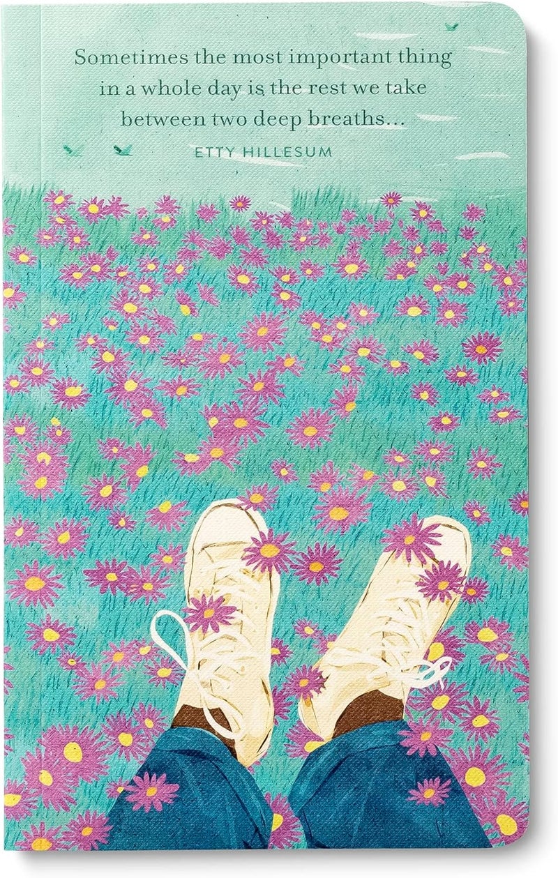 Compendium Softcover Journal - Sometimes the most important thing in a whole day is the rest we take between two deep breaths... – A Write Now Journal with 128 Lined Pages, 5”W x 8”H - Image 1